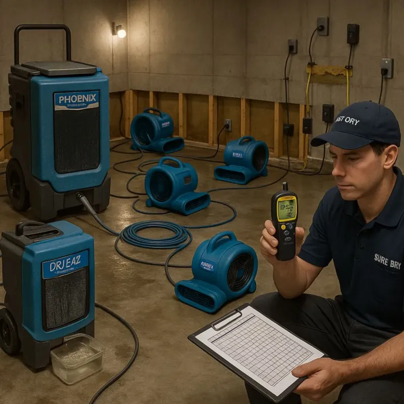 Structural Drying and Dehumidification process in Harrison County, MS
